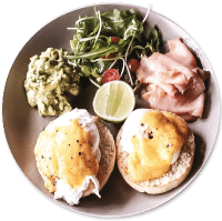 Eggs Benedict, Salmon, Avocado